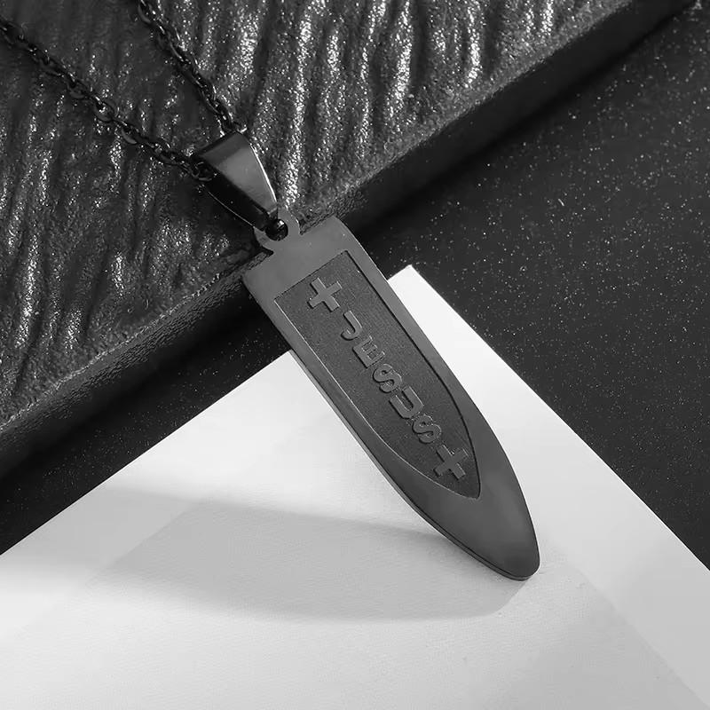 Men Cross Bullet Shaped Stainless Steel Necklace Personality