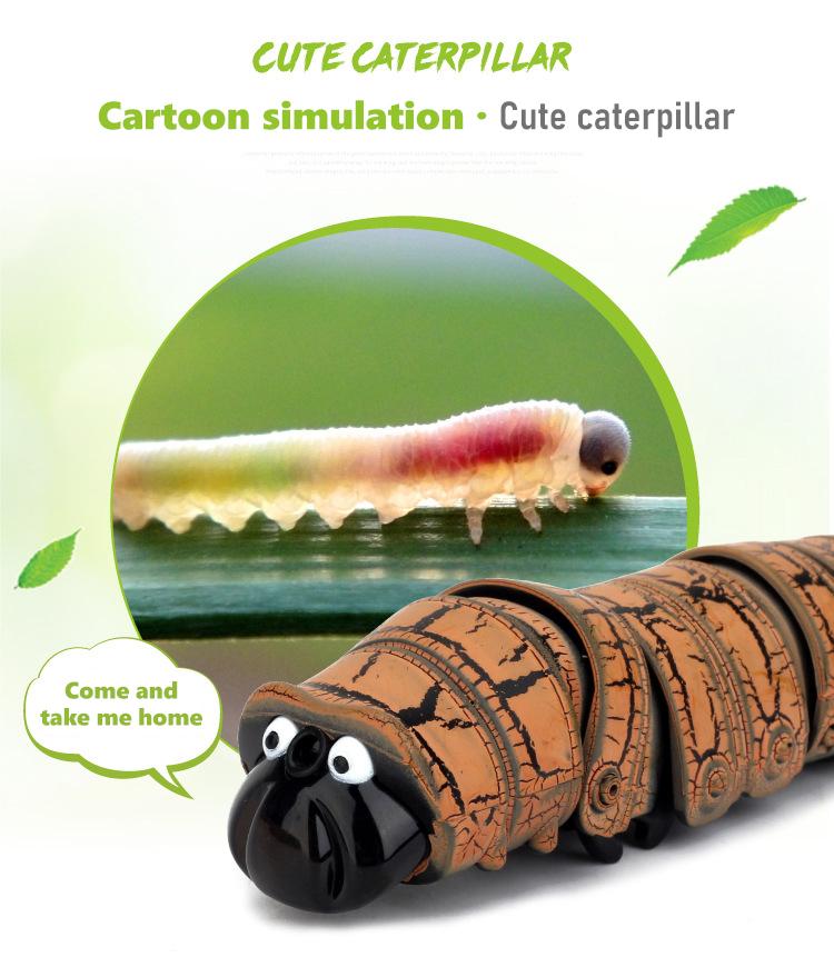 Non-Toxic Simulation Tricky Rc Caterpillar Robot Simulated Cute Animals Remote Control Insects Halloween Toys For Kids Children'S Gifts