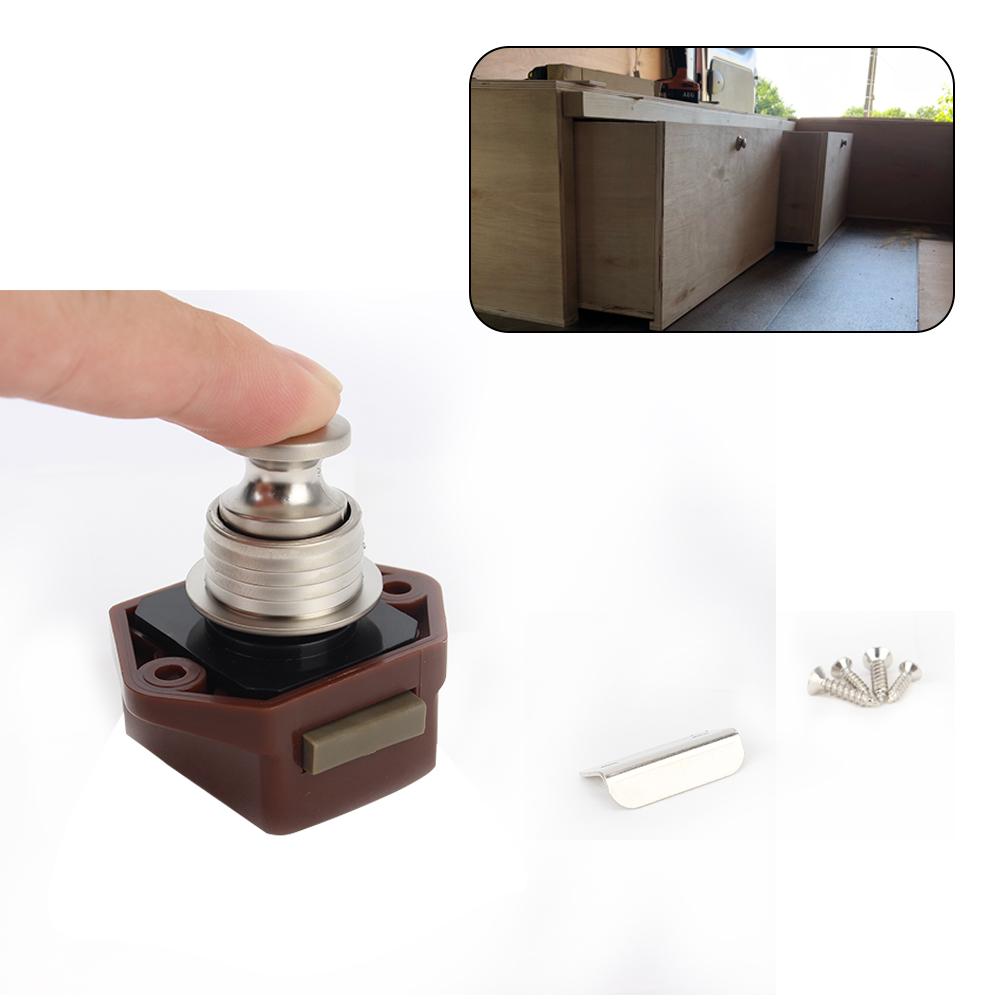 Camper Car Push Lock For Furniture Hardware car RV Caravan Boat Drawer Latch Button Locks Mini Diameter 20mm