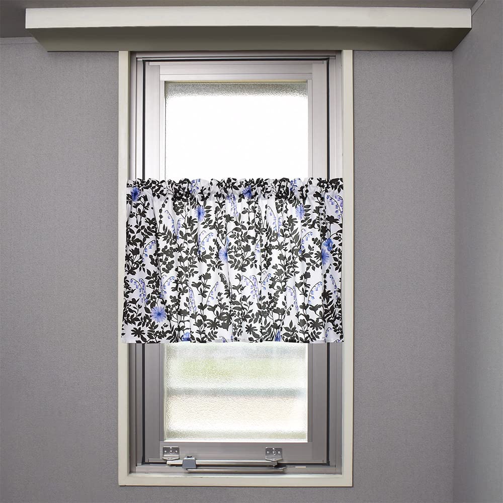 

STYLE Decor Cafe for Small Stylish Privacy 47cm Long x 100cm Floral and Botanical W3902600 Curtain, 100% Cotton, Windows, Screen, Wide, Washable,