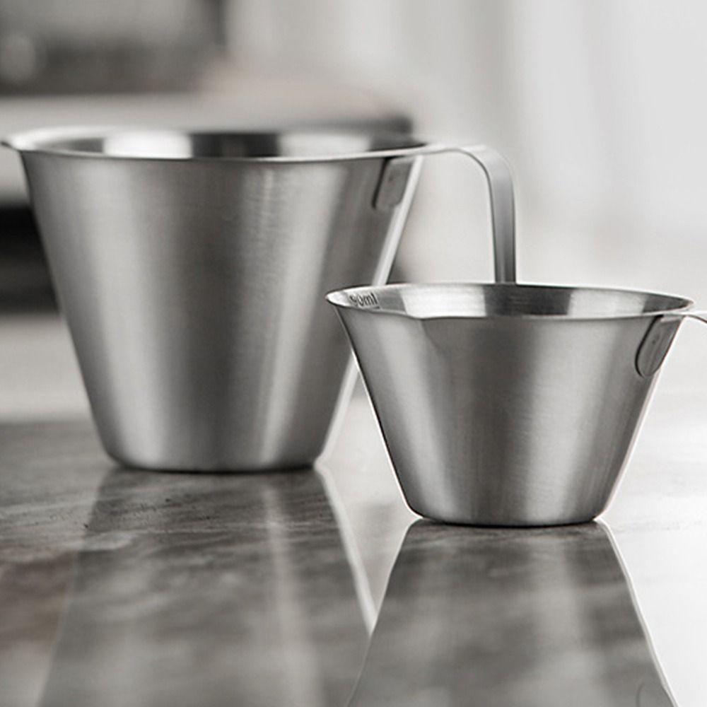 Stainless Steel Pitcher Cup Spout Ounce Cup Espresso Measuring Cup  Barista