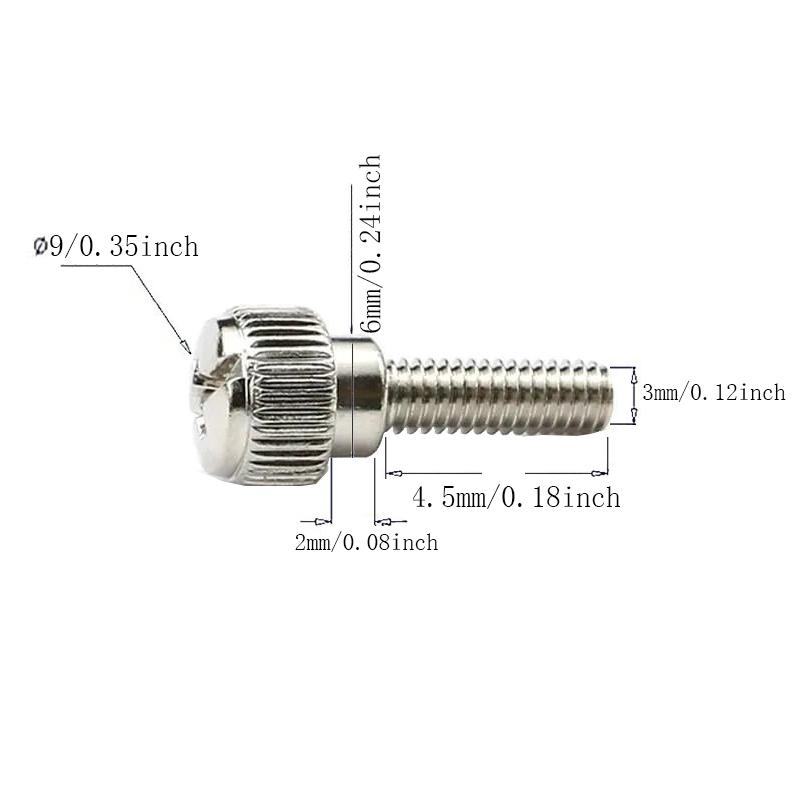 5pcs M3 X 12mm Black Thumb Screw Knurled Head Carbon Steel Hand Tighten Loosen Nut Lock Clamp Threaded Knurling Bolt Fasten Tightening Tool - View #11