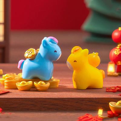 2026 Rok Figurki Miniatury Kreskówka Szczęśliwy Koń Ozdoby Mikrokrajobraz Dekoracje na Stół Domowy Wystrój Pokoju Prezent