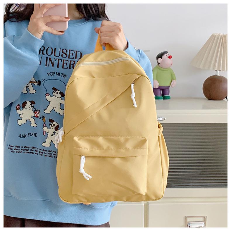 Casual Rucksack mit großer Kapazität und einfarbigem Design - Modischer Doppelrucksack für Studenten und Reisen