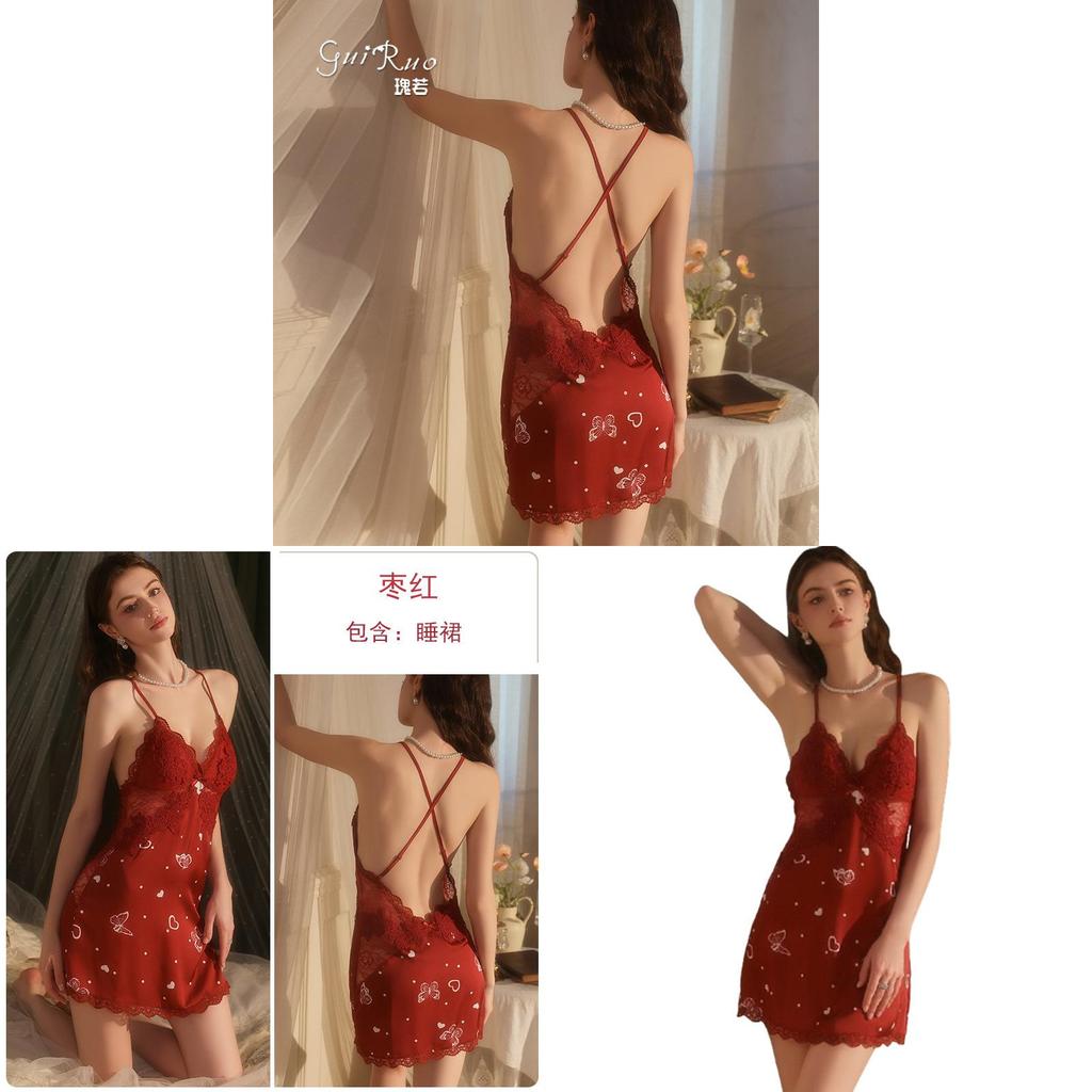 Satin Sleepwear Set For Women With Lace Trim And Deep V Neck For Comfortable Nightwear