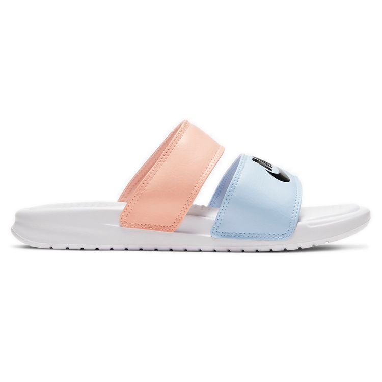 Nike Benassi Duo Ultra Slide Fashion Trend Rubber Sole Non-Slip Slide Sandals Women Sandals Blue Pink 819717-109