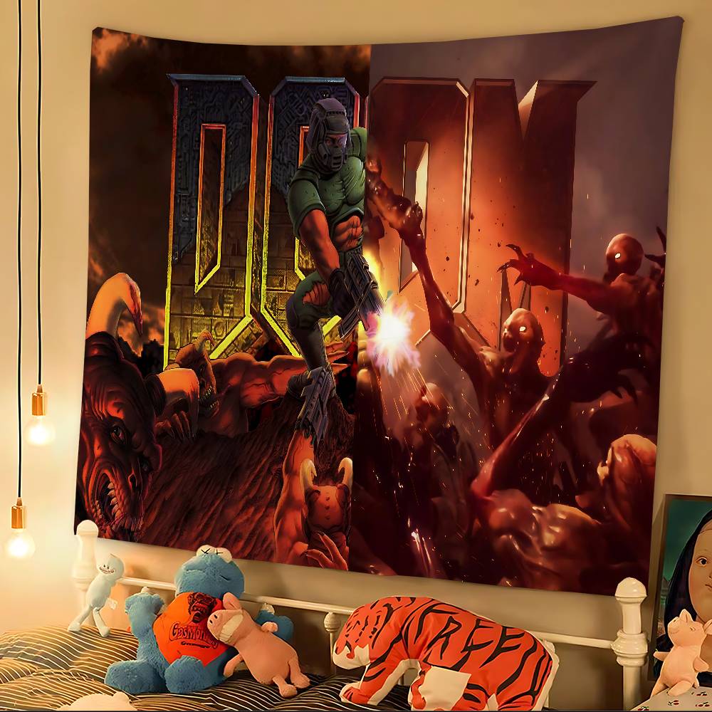 Shooting Game D-Doom Hanging Bohemian Tapestry Cheap Hippie Wall Hanging Bohemian Wall Tapestries Mandala Wall Hanging