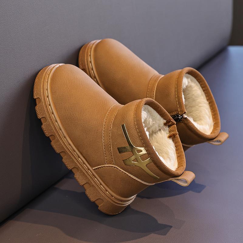 Children's Thickened and Fluffy Boots Winter New Pure Color Cotton Boots for Boys and Girls