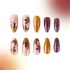 Maple Leaf Desings Halloween Stick On Nail Thanksgiving Gift Almond False Nails for a Festive Autumn Nail Makeover