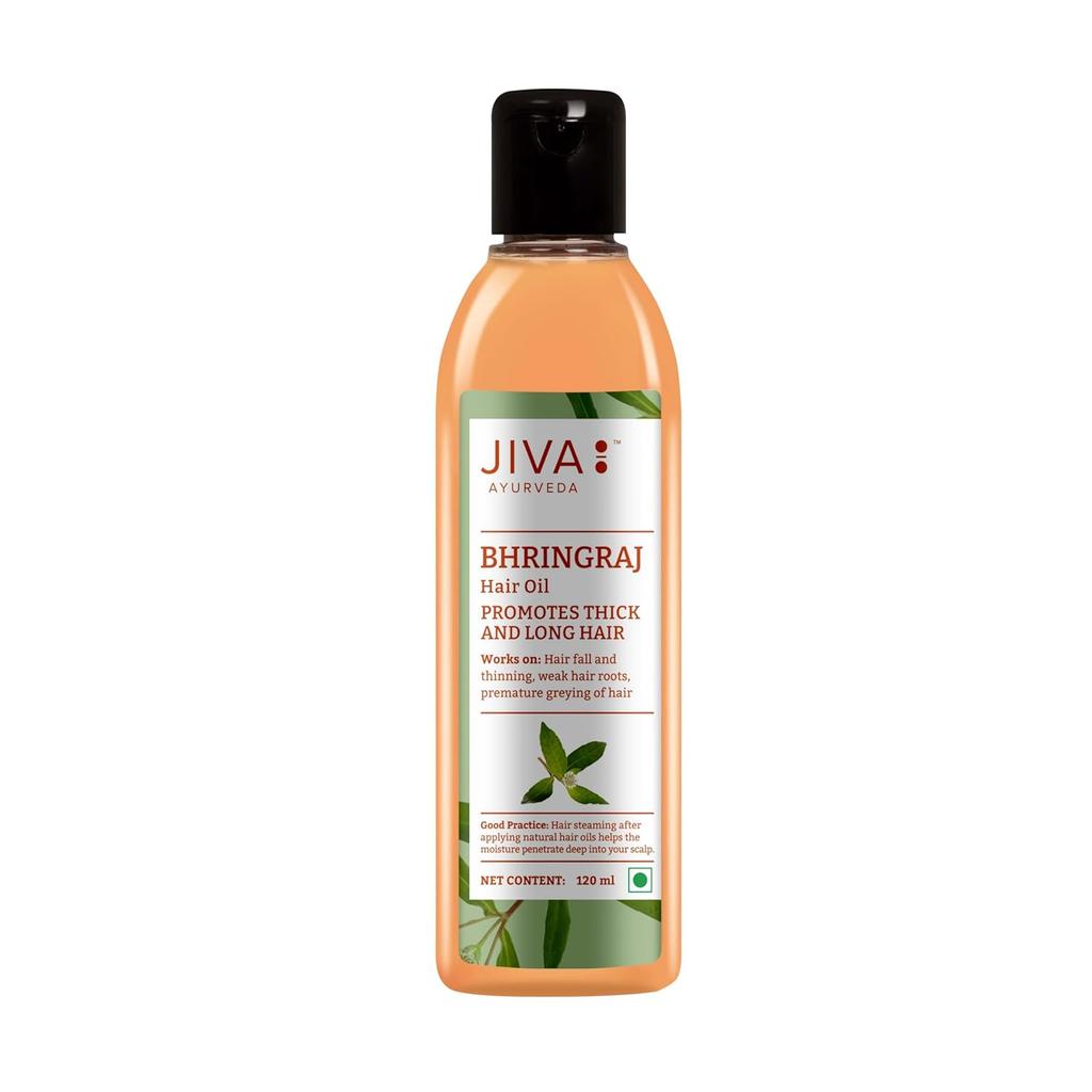 Jiva Bhringaraj Hair Oil 120 Ml Pack Of 1 For Nourished Strong Hair And Natural Scalp Care With Herbal Blend