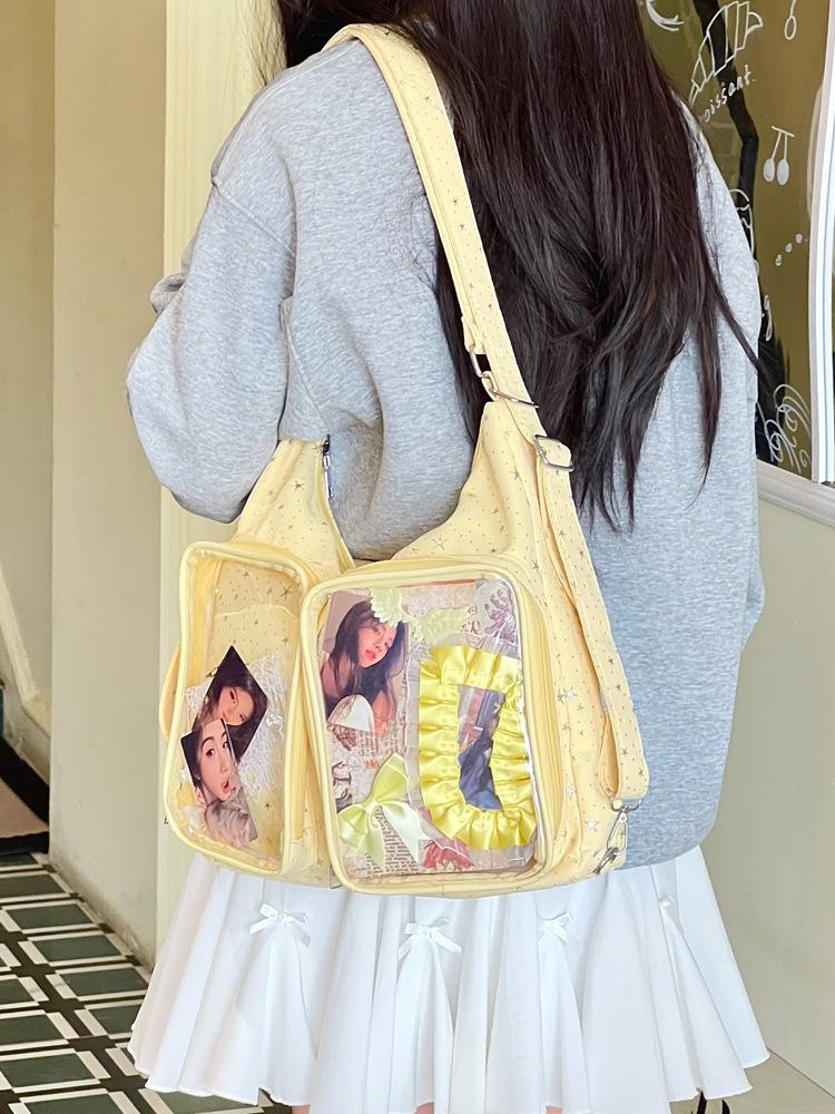 Women's Transparent Shoulder Doll Bag for Daily Commute - Small Crossbody Backpack