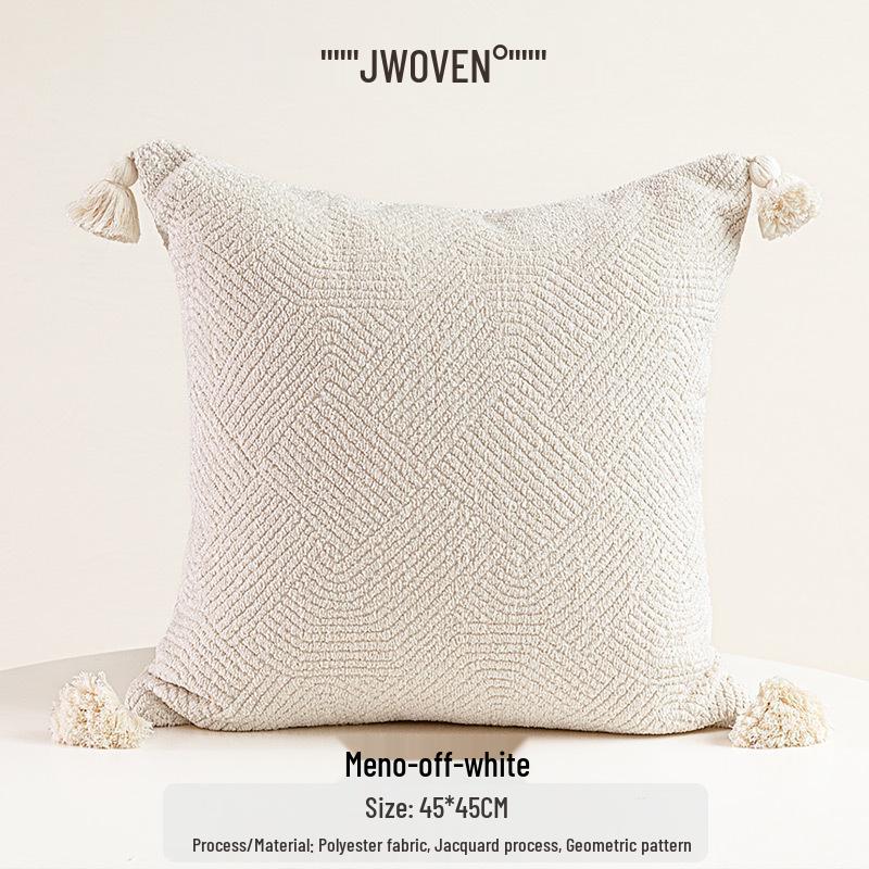 Maillard Vintage-Style Double-Sided Throw Pillow - Brown Beige Textured Cushion for Living Room Sofa Decor 45×45cm Cover Only