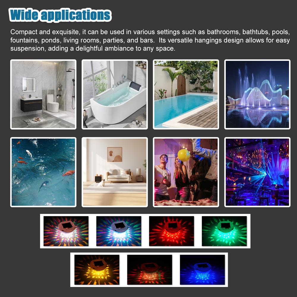 Solární plovoucí bazénové světlo LED projekční lampa s rybím vzorem IP67 vodotěsná vanová světla se 4