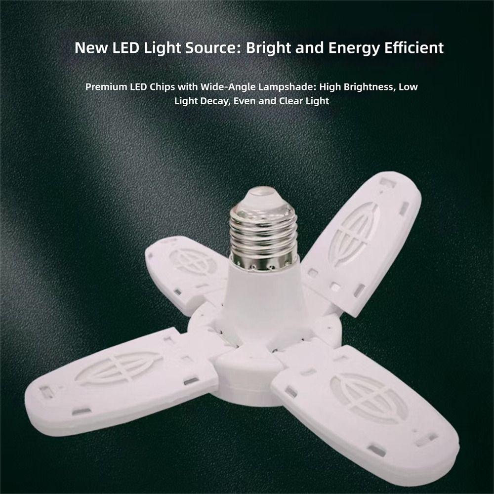 Four-Leaf Design LED Light Bulb Angle Adjustable Super Bright Collapsible LED Light Foldable E27 Screw Ceiling Lighting