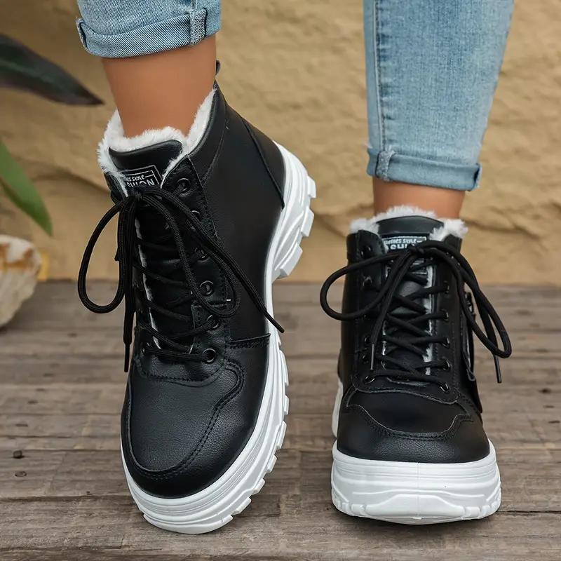 Warm Comfortable Women's Winter Snow Boots with Side Zipper and Fleece Lining Waterproof Shoes