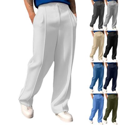 Men'S Mid Waist Sports And Casual Drawstring Loose Pants, Jogging Sweatpants
