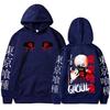Japanese Anime Tokyo Ghoul Hoodies Manga Kaneki Ken Eyes Printed Pullovers Men Women Casual Long Sleeves Oversized Sweatshirts Unisex Streetwear