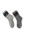 Atmosphere Medium Wool Socks Vintage Style Bow Feather Yarn Home Leisure Heat Storage Winter Warm Socks