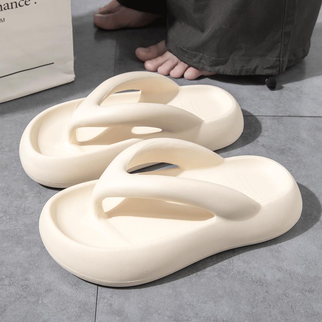 Letní dámské žabky se silnou podrážkou, plážové ploché pantofle na platformě, módní lehké protiskluzové sandály, vnitřní venkovní nazouváky