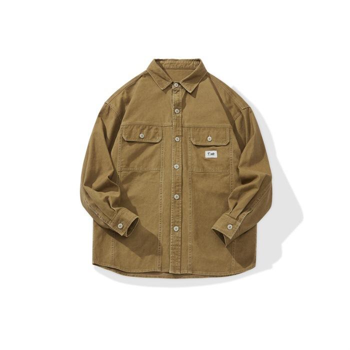 Spring New American Retro Work Shirt Jacket Men's New Loose Long-sleeved Shirt