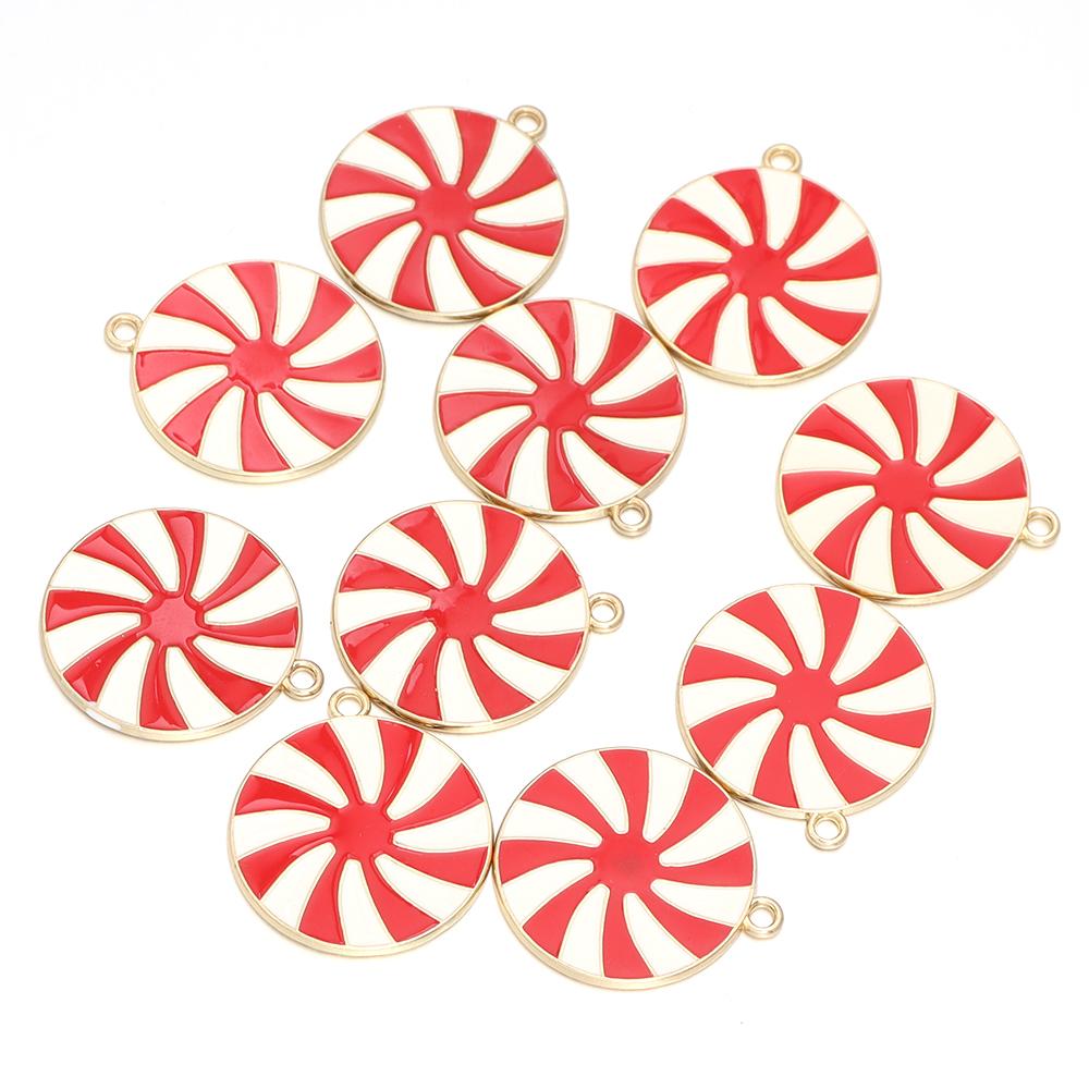 10pcs Alloy Enamel Christmas Charms Cute Xmas Pet Dog Bone Pendants For Jewelry Making DIY Earrings Necklace Gifts Accessories