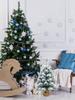 Mini Christmas Tree 17.7in High Lifelike Vivid Colors Snow Flocked Table Christmas Tree