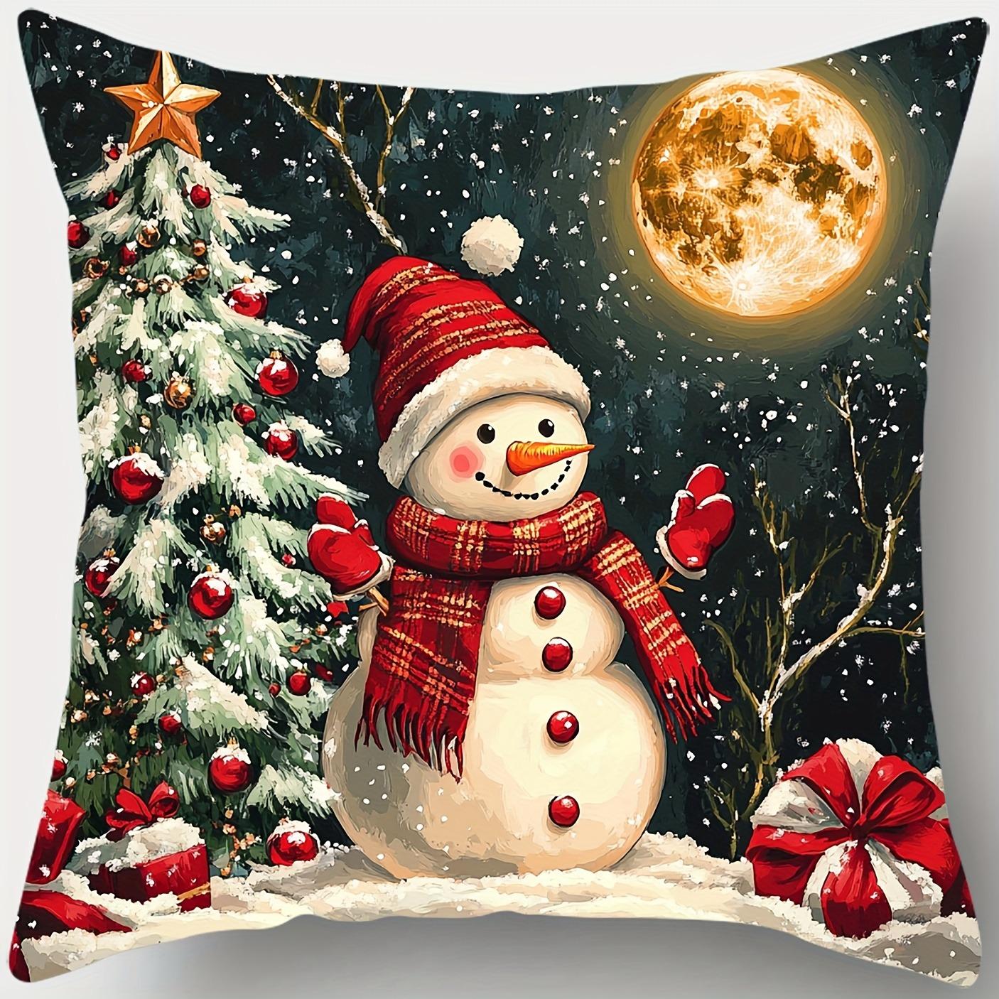 

Наволочки на рождественскую тематику: Дизайны Санты, Снеговика, Саней и Оленей для Праздничного Декора! Новогоднее украшение дома 16x16Inch