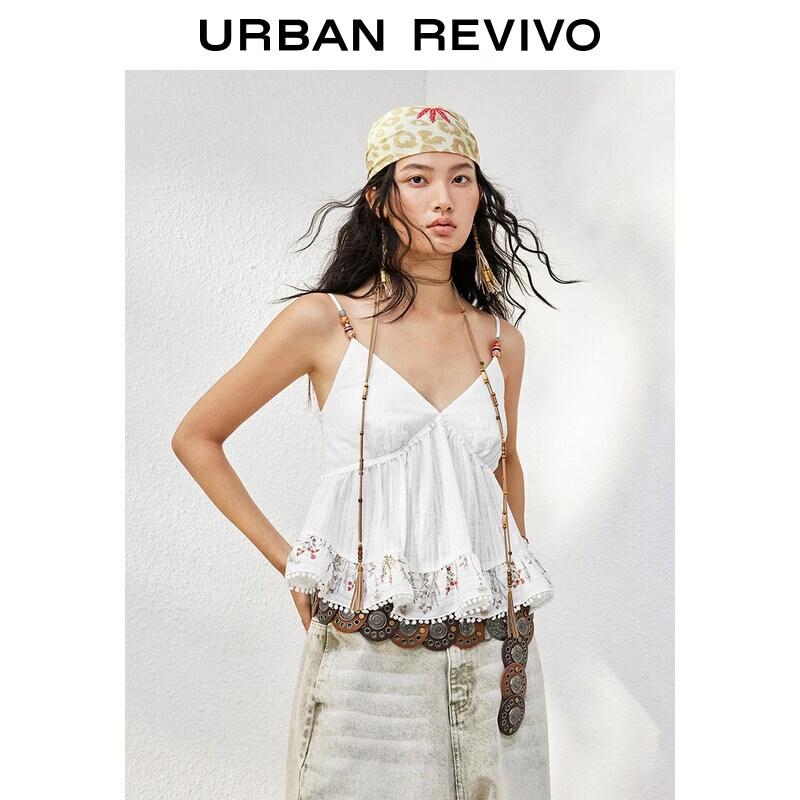 UR 2025 Autumn Floral Beaded Slim Camisole XS