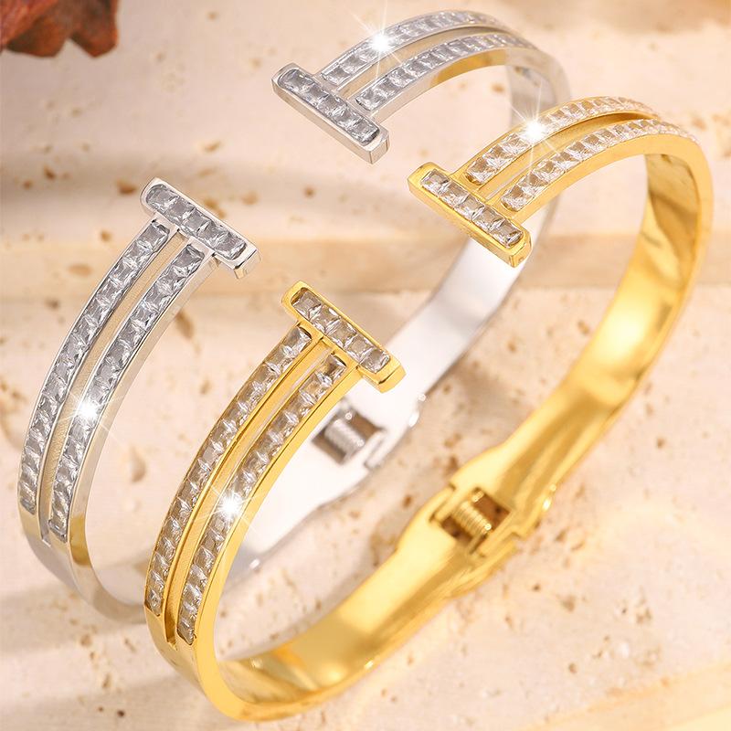 T Doppel T Hohlöffnung Hoher Paarstil Temperament Tiffany Armband