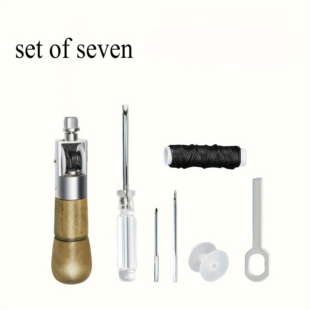 

7 шт. Профессиональный швейный набор для стежка одинарной строчки - DIY рукоделие, инструменты для шитья для ремонта мебели и кожи - Включает различные иглы, простой в использовании дизайн 7pcs