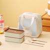 MeyJig Two-Layer Lunch Box with Tableware Microwave Bento Box Suit for Kid Adult Food Container