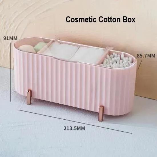 Cutie de depozitare pentru cosmetice de birou de lux Organizator de machiaj rezistent la praf pentru tampoane de bumbac Tampoane Organizator de bijuterii pentru baie pentru produse cosmetice