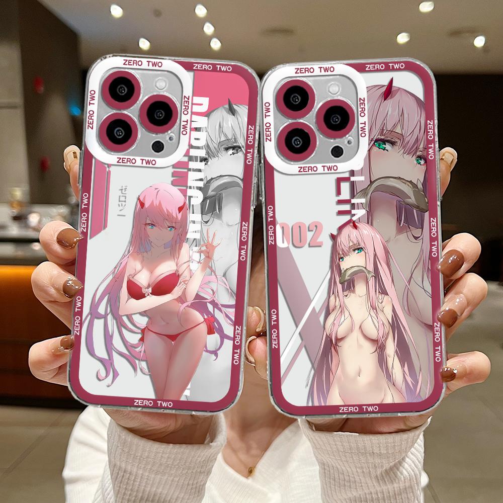 Zero Two Darg In the FranXX Anime Phone Case For iPhone 15 14 13 12 11 Mini Pro Max X XR XSMax 7 8 Plus SE Transparent Cover