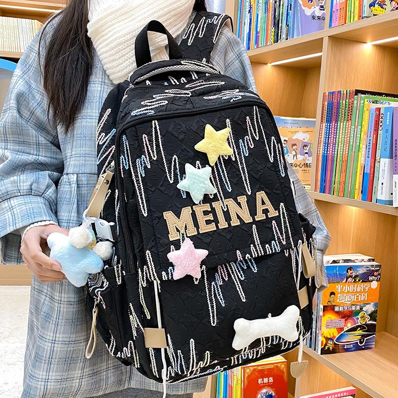Children's schoolbag, primary school students, girls, junior high school students, two-piece set, high-value backpack, fashionable backpack.