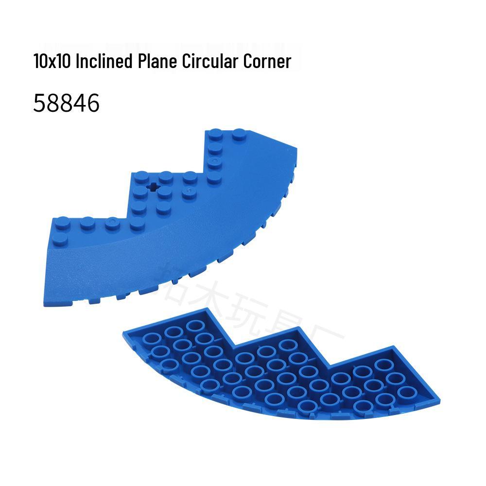 Compatible with LEGO 58846: 10x10 Sloped Round Corner Small Particle Building Blocks