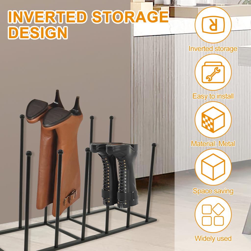 Free Standing Boot Rack Organizer Metal Boot Storage Rack Removable Tall Boot Storage Rack Multifunctional Boot Holder Home