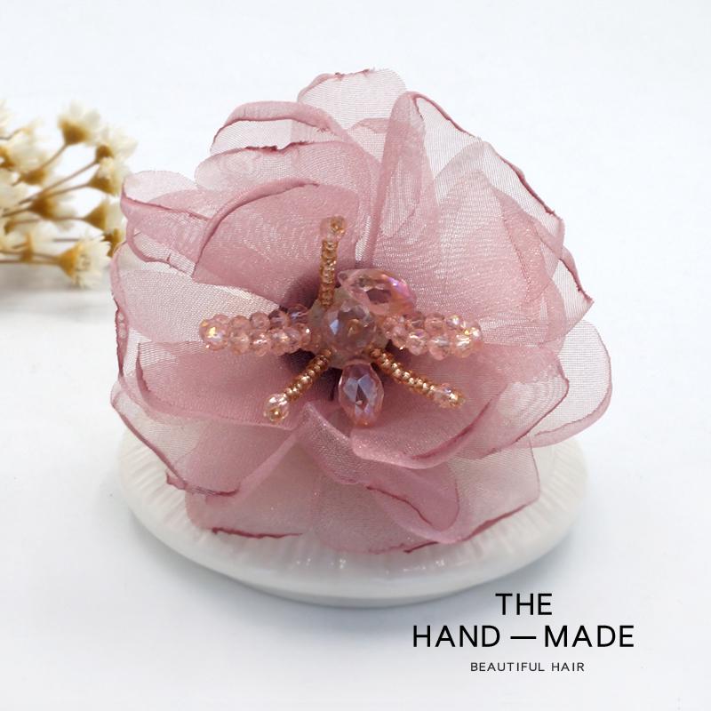 Korean Fabric Flower Brooch Corsage: Elegant Gauze Pin for Women