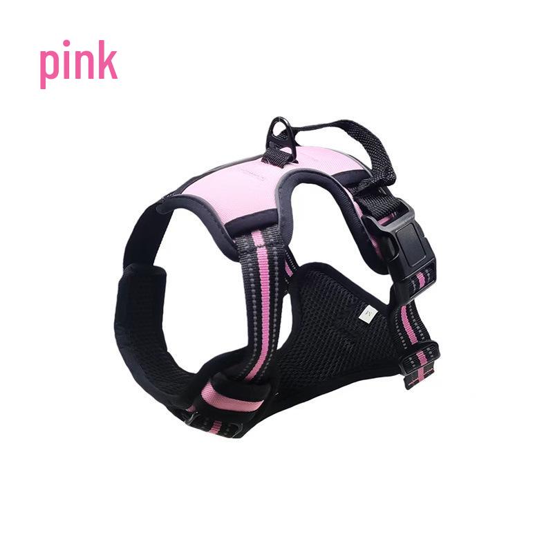 

Reflective Breathable Dog Harness & Leash for Medium/Large Dogs - Adjustable, Explosion-Proof Vest Extra Large розовый