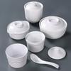 Pinmoya White Melamine Restaurant Stewing Pots & Soup Bowls