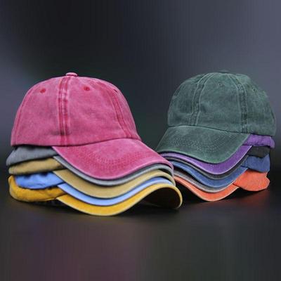 Retro Washed Cotton Baseball Cap for Men and Women - Adjustable Solid Plain Design for Casual Wear and Gifts
