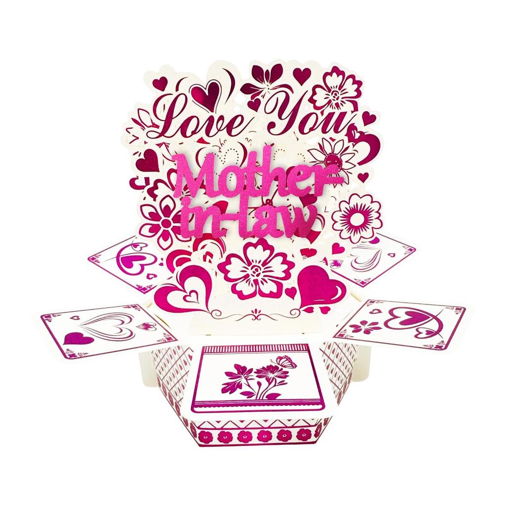 Customizable Flower Heart Popup Card Unique Greeting Cards for Wedding Valentine’s Day Christmas New Year Thank Festival