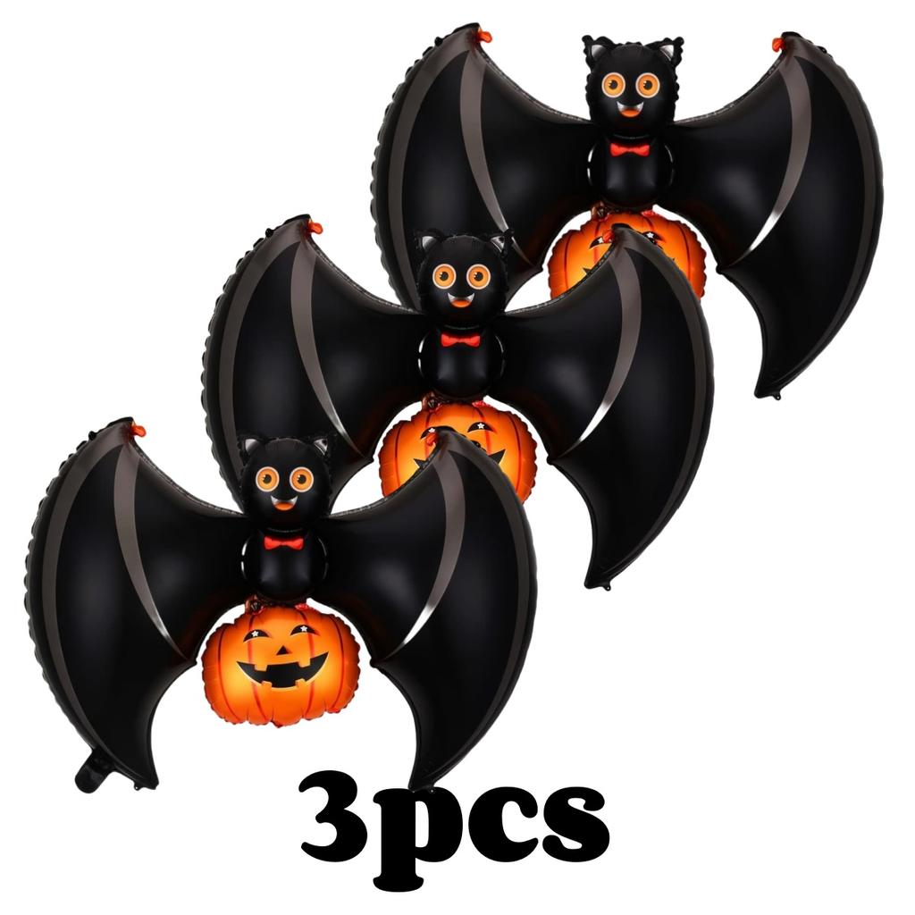 20pcs Halloween Bat Pumpkin Decoration Balloon Photo Prop For New Year Birthday Party Horror Scene Decor Spooky Festive Gift