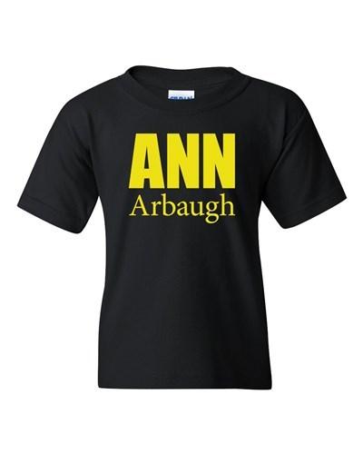 Ann Arbaugh Bold Football Michigan Sports Game Novelty Youth Kids T-Shirt Tee Unisex T-Shirt XXXXL