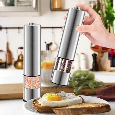 Electric Salt Pepper Mill Grinder Stainless Steel Grinders Adjustable Coarseness For Automatic Gravity Herb Spice Grinder