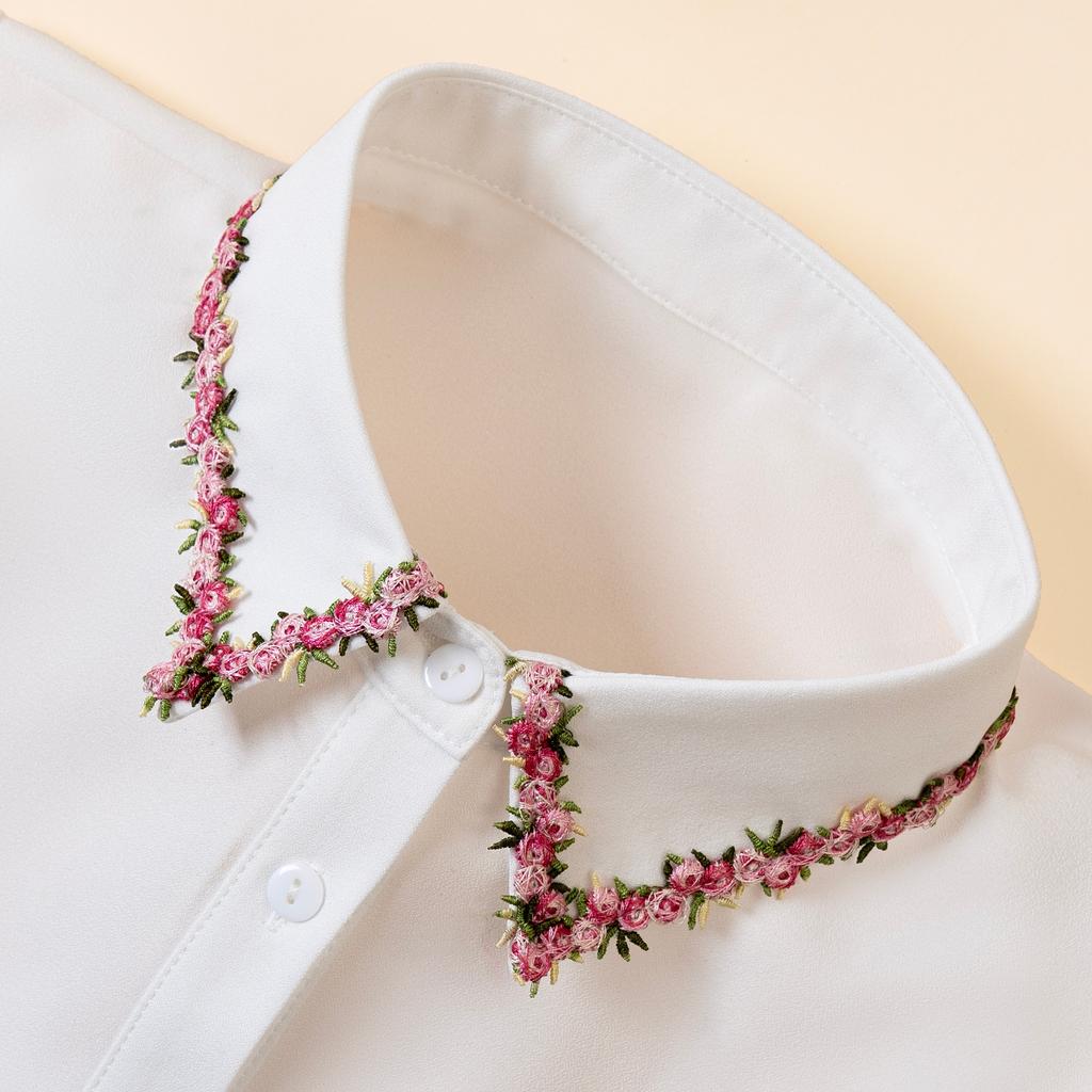 1 Piece Of Women'S Fake Collar, A Stylish And Versatile Decorative Collar, Featuring A Retro Round Neck Design, A White Fake Shi
