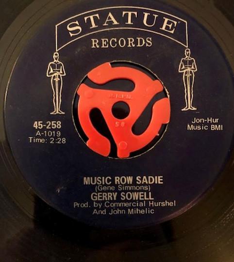 

7inch Record GERRY SOWELL - Music Row Sadie 45258 Statue Records 1969 US Folk Used