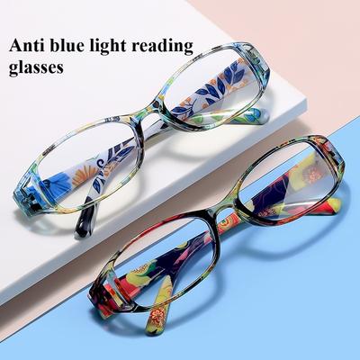 Modische Anti-Blaulicht-Lesebrille mit ultraleichter bedruckter Lesebrille für Frauen mittleren Alters und ältere Menschen
