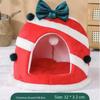 Christmas Cat Beds Closed Puppy House Winter Warm Pet Dog Sleeping Nest Large Space Bed for Small Dogs Cat Rabbit Holiday Gift