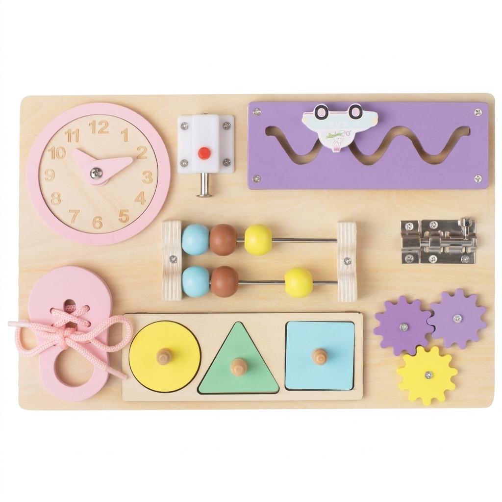 Montessori Locking Toy Busy Board For Toddlers Educational Fine Motor Skills Training