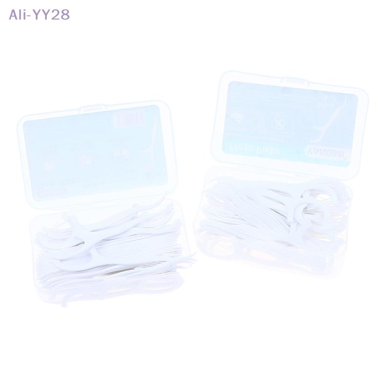 {YY28} 50Pcs/Box Portable Disposable Dental Floss High-tension Dental Floss Stick Plastic Toothpicks Fresh Smell Oral Care